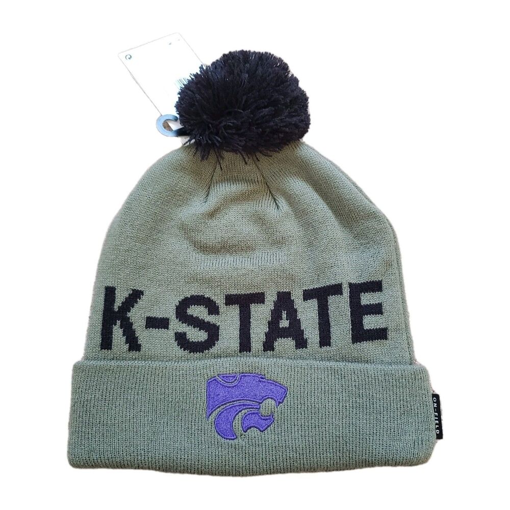 Nike Kansas State Wildcats Military Appreciation Olive 2025 Sideline Beanie Hat